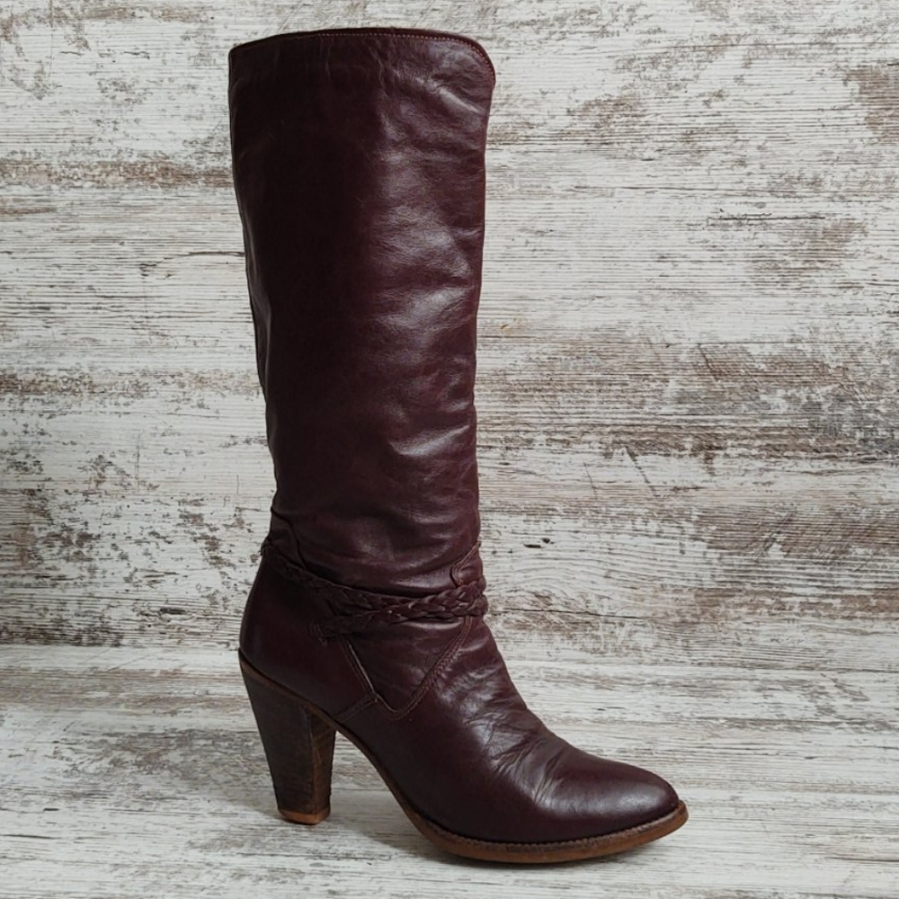 🟥 Vintage Dingo USA Burgundy Leather Boot